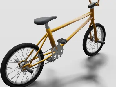 BMX Bike - Orange Low-poly 3D model