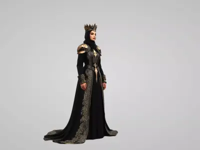  Medieval Queen 3D Model 3D model