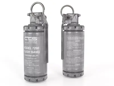 CTS 7290 Flash Bang Grenade Low-poly 3D model