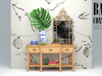 BAMBOO CONSOLE TABLE 3D model