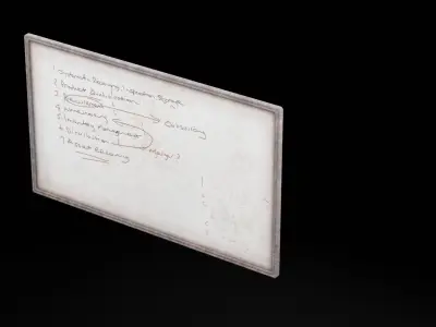 School Whiteboard Low-poly 3D model