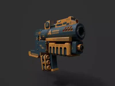 FUTURISTIC SYFY MACHINE GUN Low-poly 3D model