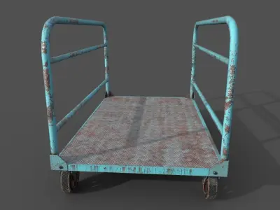 Old Platform Trolley B Low-poly 3D model