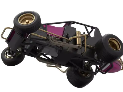 Dirt Silver Crown Car while turning Scale 1 to 25 3D print model