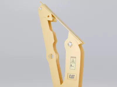 CAT excavator Stiff Link Thumb 3 - 4 and 5 tooth 3D model Low-poly 3D model