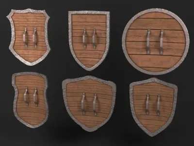 Shield pack  Low-poly 3D model