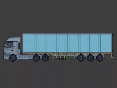 Generic Large Container Truck - Chiller Lorry - Refrigerator Box 3D model