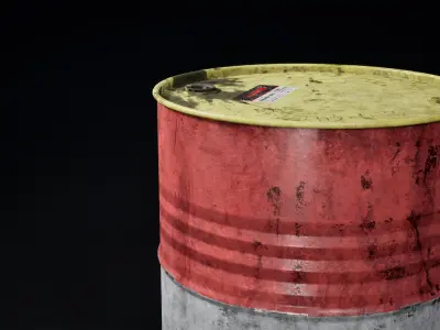 Metal Barrel Low-poly 3D model get