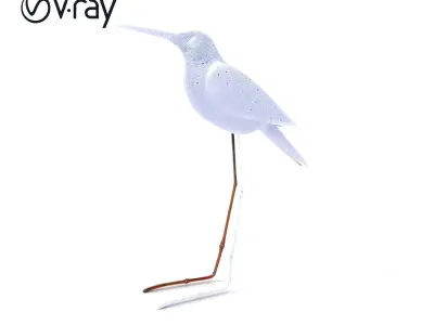 Rustic Metal Bird Sculpture D Model Pack Low-poly 3D model