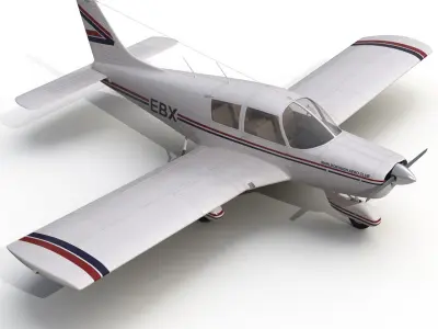 Light Aircraft Piper PA-28 Cherokee 3D model