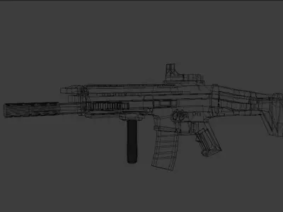 Assault Low Poly gun with paint Free 3D model
