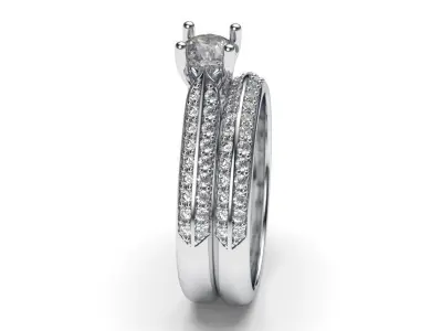 solitaire with ring sizes  9 part S90 3D print model