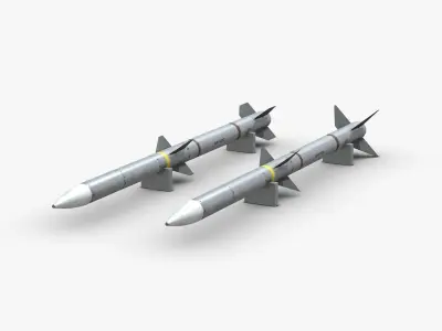 America Air to Air Missiles Low-Poly PBR 3D Model Pack