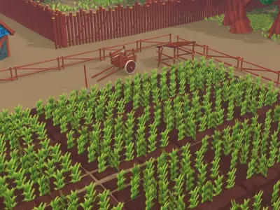 Farm Town Pack Low Poly  For Games Low-poly 3D model
