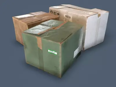 Boxes Common Enviroment Assets Low-poly 3D model