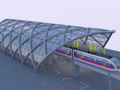 Monorail stations 2023 collection III 3D Model Pack purchase