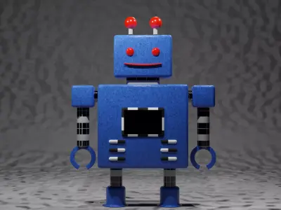 robot with eyes Free low-poly 3D model