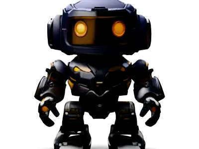 Cute SciFi Robot Game Ready Low-poly 3D model