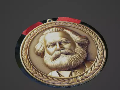 Karl Marx Medallion 3D print model get