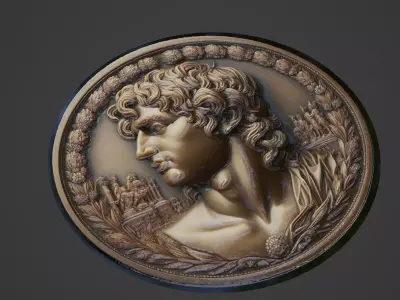 Alexander the Great Medallion 3D print model purchase