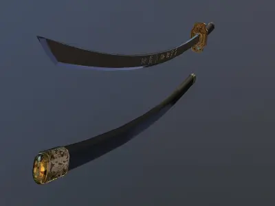 Katana - model and textures Free low-poly 3D model