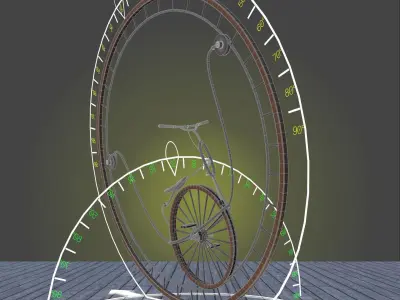 Classic Monowheel Low-poly 3D model