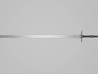 One and half hand sword GameReady PBR Low-poly 3D model