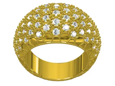 Antique Vintage Style Dome Ring 3D print model