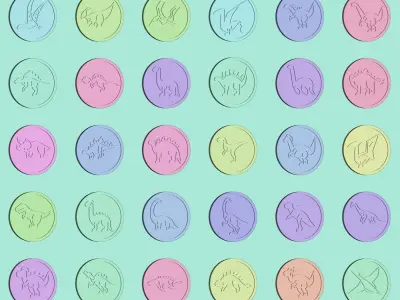 Dinosaur coins 3D print model