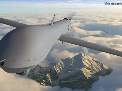 Unmanned Aerial Vehicle Reaper Drone MQ-1 Predator 3D model
