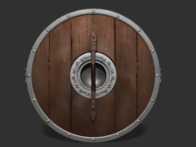 Shield and axe 3D model