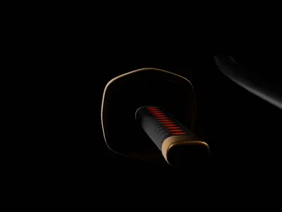 Katana Low-poly 3D model 4