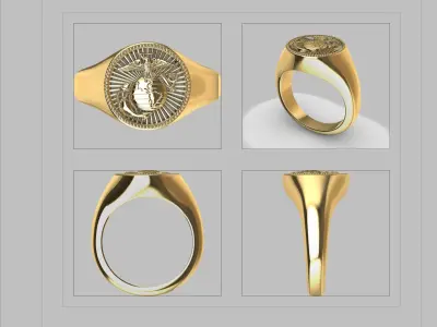 UNITED STATES MARINE CORPS MENS SIGNET FASHION RING JEWELRY 3D print model buy