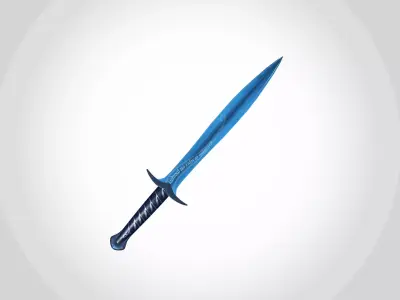 Runic Blue Steel Sword - Fantasy Weapon 3D Model Low-poly 3D model