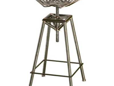 Charlie Industrial Metal Design Stool 3D model