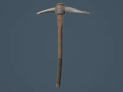 Old Rusty Pickaxe Low-poly 3D model