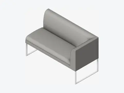 Furniture - Bench - Contemporary - Line - Type 3 Low-poly 3D model