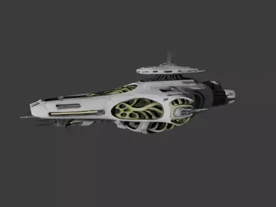 Organic Sci-Fi Starship 3D Model 3D model