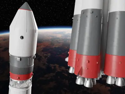 Spaceship Rocket Low-poly 3D model