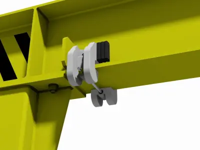 Life like full size model of a moveable factory gantry crane 3D model