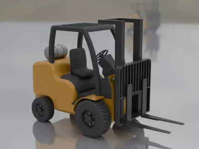 Forklift Low Poly  Low-poly 3D model
