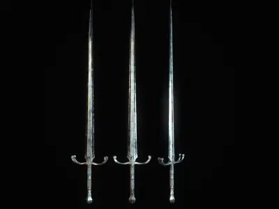 Fantazy Sword Melee Weapon Low-poly 3D model