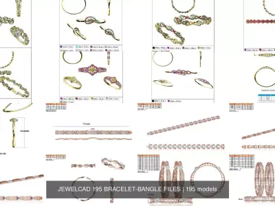 JEWELCAD 195 BRACELET-BANGLE FILES 3D Model Pack