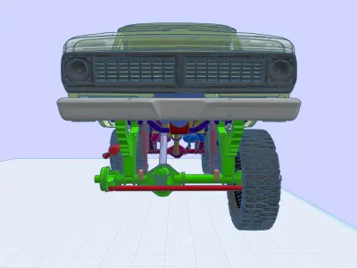 12 inch lift 70 Crew Cab add ons volume 4 with trailer 3D print model