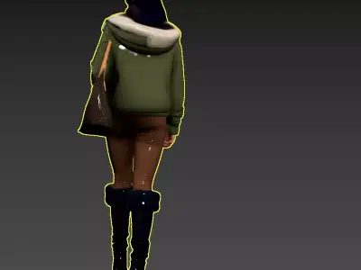 45- Chinese Style Scene - Girl in Military Jacket 3D model