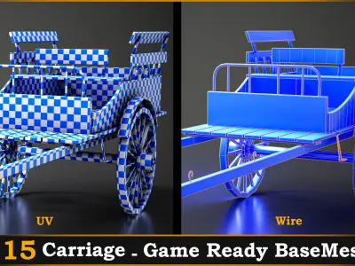 15 Carriage 3d models-Game Ready Base Mesh Low-poly 3D model