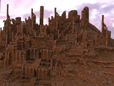 Ancient City For games 3D model  3D model