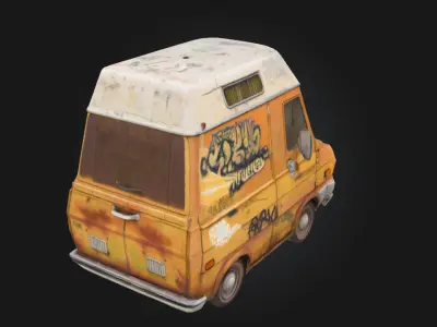 Rusty Graffiti Van  Urban Decay on Wheels 3D model