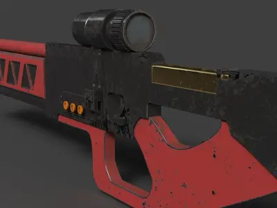 sci-fi weapon Low-poly 3D model