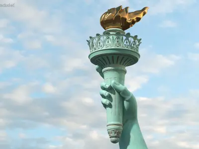  Hand Holding the Torch of Liberty 